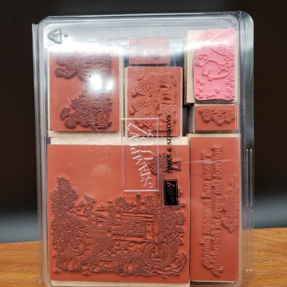 Stampin’ Up! Times and Seasons 1999 Set of 6 + Bonus Wood-Mounted Rubber Stamp - Picture 3 of 6